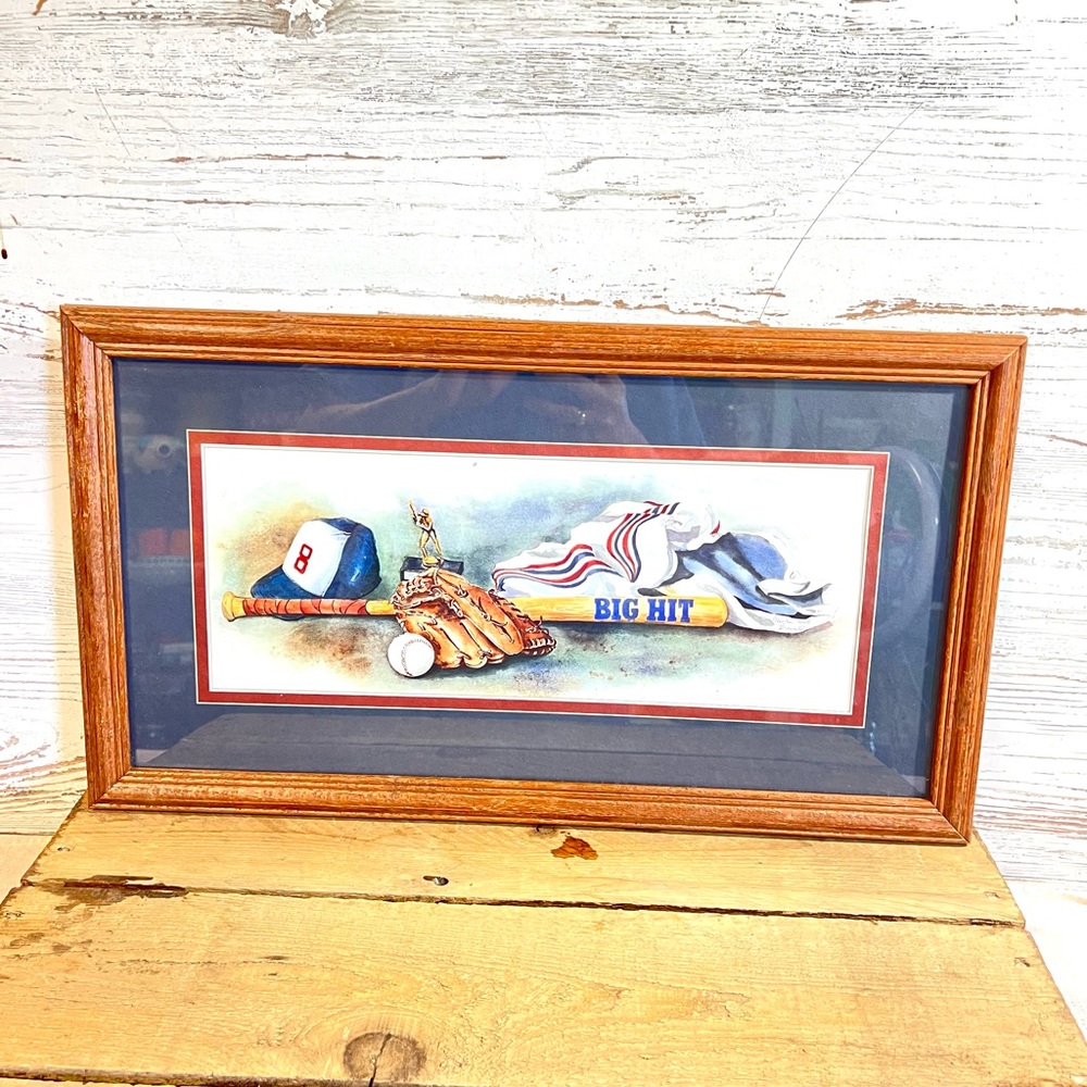 Home interior big hit baseball framed wall decor Glenda brown
